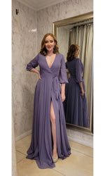 VESTIDO LARGO LM250 MORADO