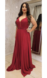 VESTIDO LARGO L026 GRANATE