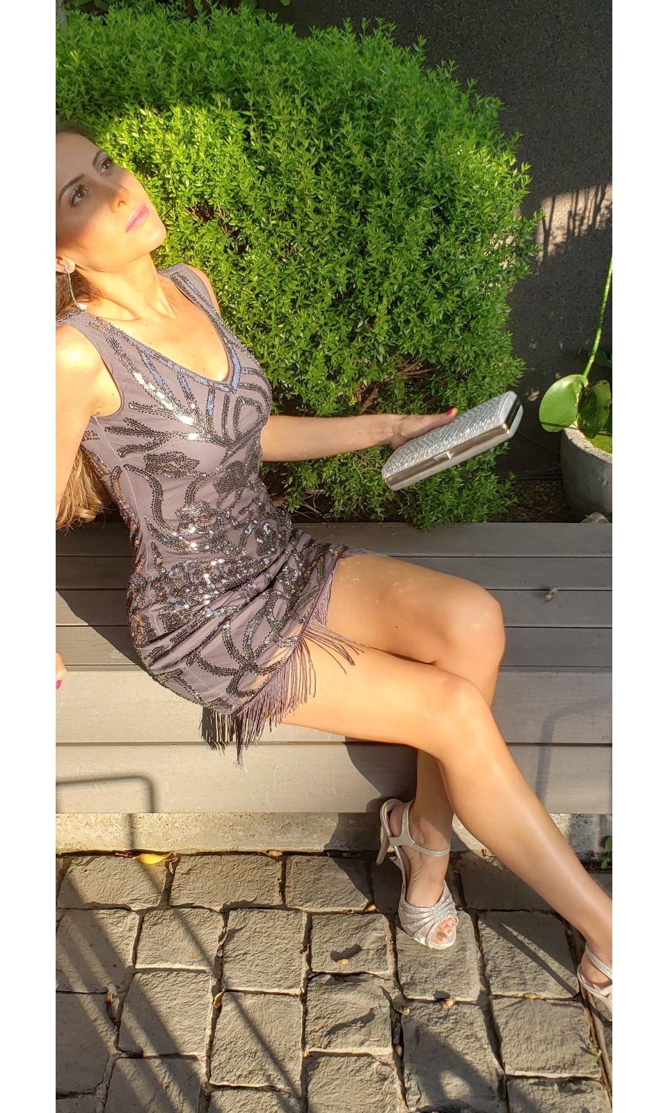 VESTIDO CORTO 214980 PLATEADO