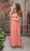 VESTIDO LARGO L209 CORAL