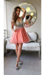 VESTIDO CORTO C2151 CORAL