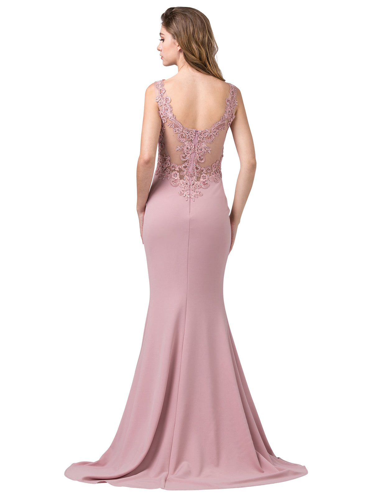 VESTIDO LARGO L2623 ROSADO