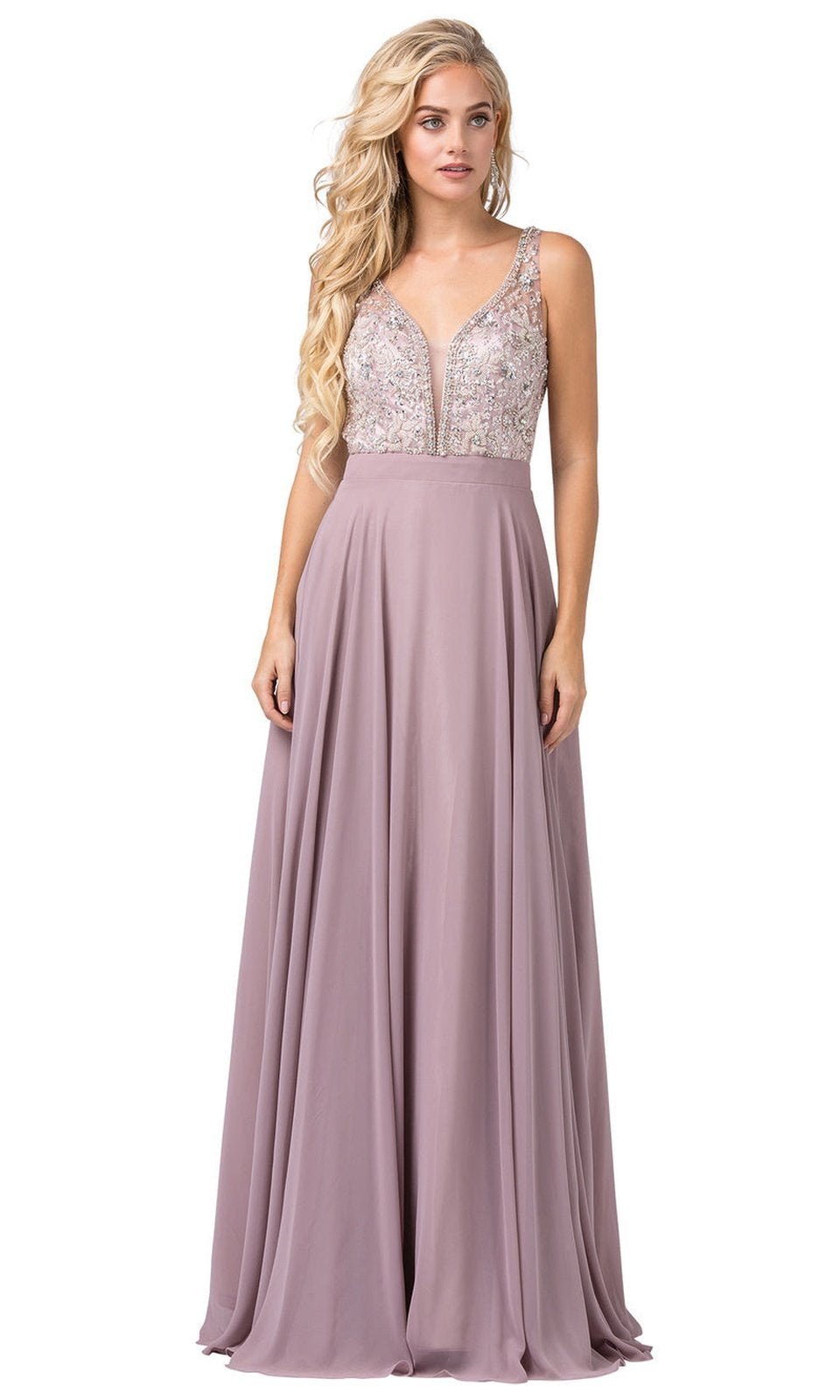 VESTIDO LARGO L2669 MOCA
