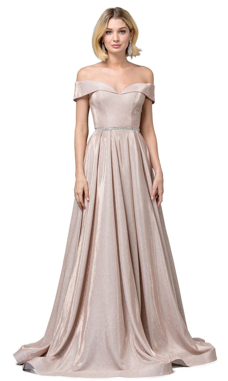 VESTIDO LARGO L2824 DORADO