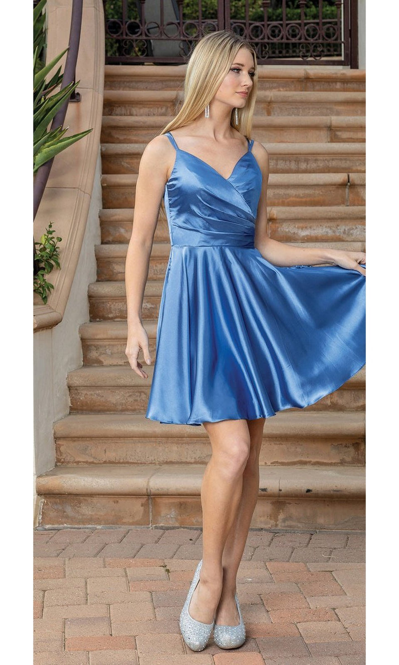 VESTIDO CORTO C3320 AZUL REY