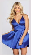 VESTIDO CORTO C46417 AZUL