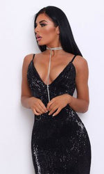 VESTIDO LARGO L5029 NEGRO