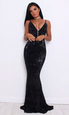 VESTIDO LARGO L5029 NEGRO