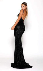 VESTIDO LARGO L5029 NEGRO