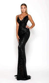 VESTIDO LARGO L5029 NEGRO