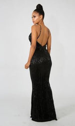 VESTIDO LARGO L5029 NEGRO