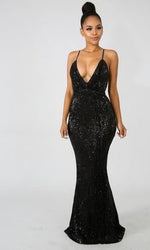 VESTIDO LARGO L5029 NEGRO