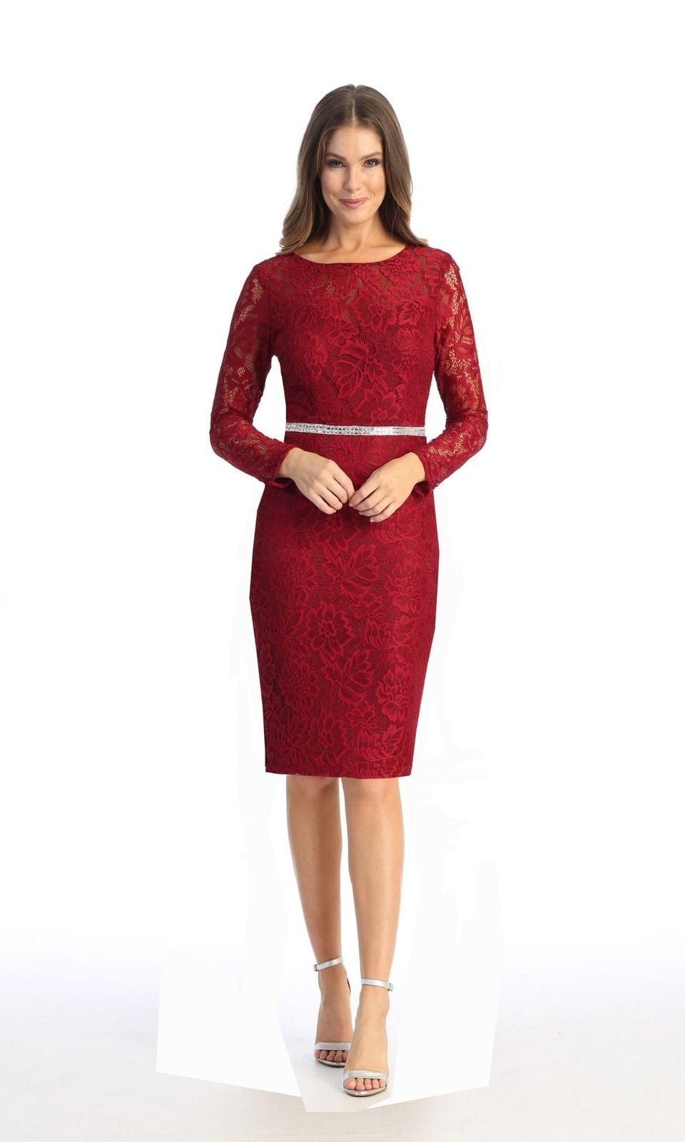 VESTIDO MEDIO M6536 BURDEO