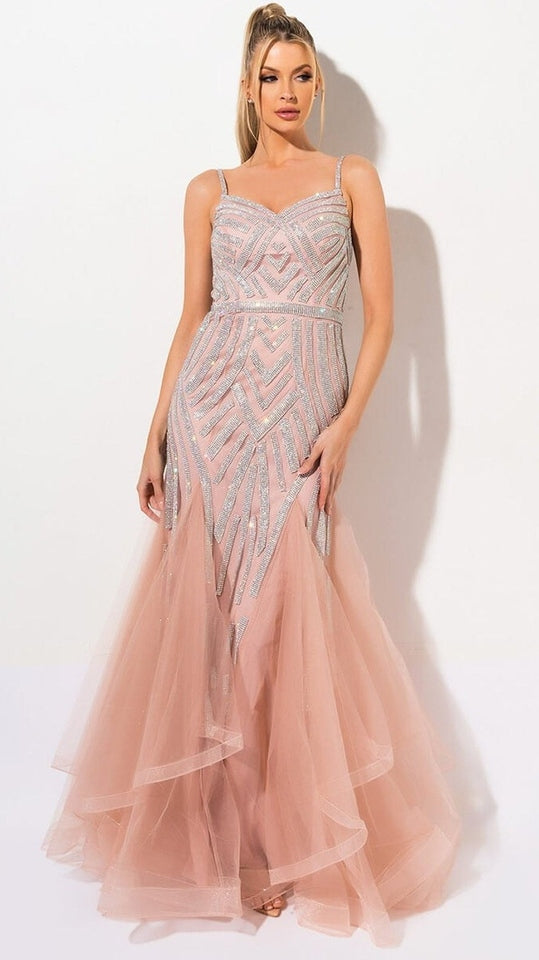 VESTIDO LARGO L8181 ROSADO