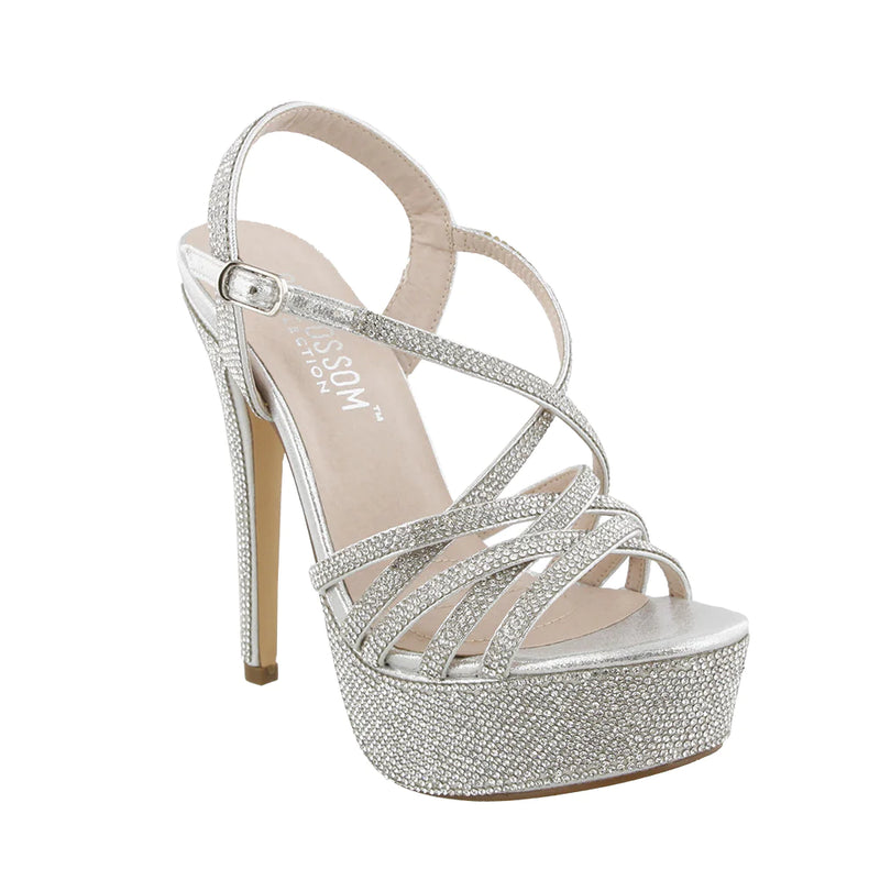 ZAPATOS DE FIESTA FLORA-39 PLATEADO