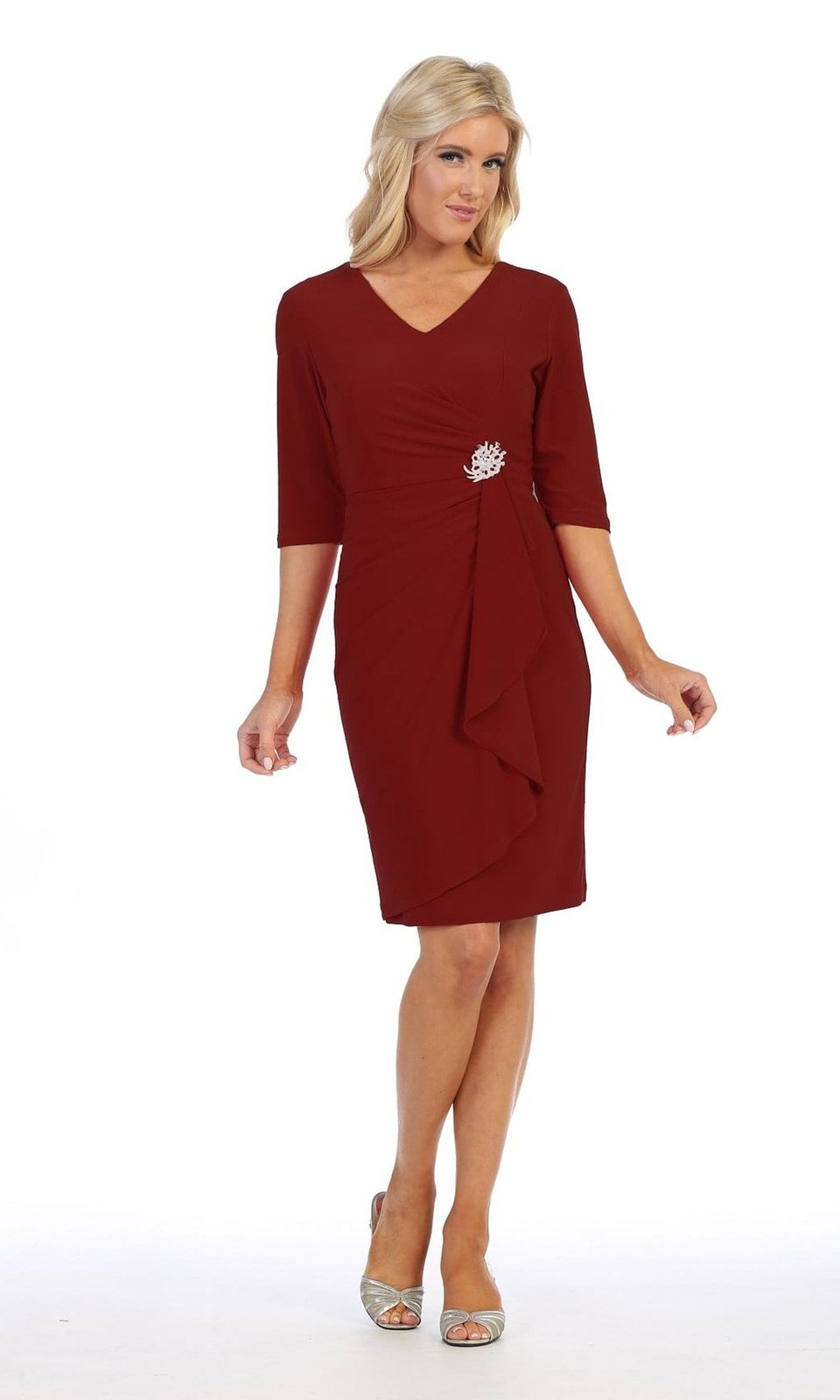 VESTIDO MEDIO PLUS SIZE M6412 BURDEO