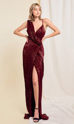 VESTIDO DE FIESTA LARGO L2268 BURDEO