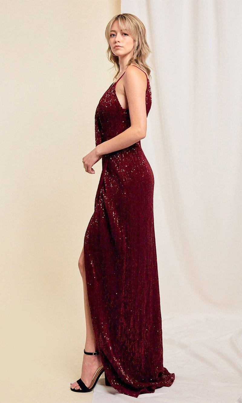 VESTIDO DE FIESTA LARGO L2268 BURDEO