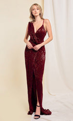 VESTIDO DE FIESTA LARGO L2268 BURDEO