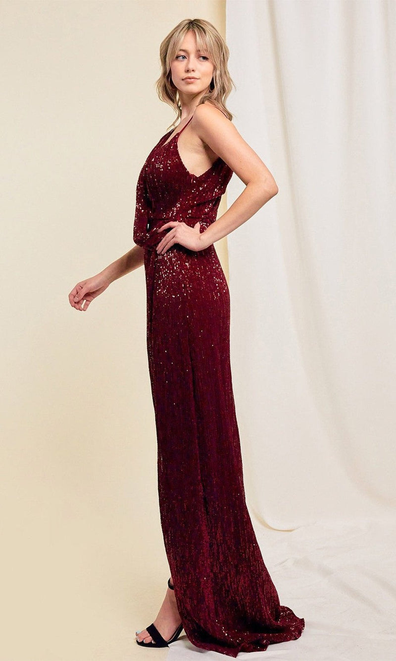 VESTIDO DE FIESTA LARGO L2268 BURDEO
