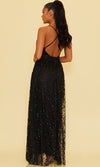 VESTIDO DE FIESTA LARGO L5285 NEGRO