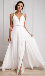 VESTIDO LARGO L026 BLANCO