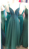 VESTIDO LARGO L2891 VERDE ESMERALDA