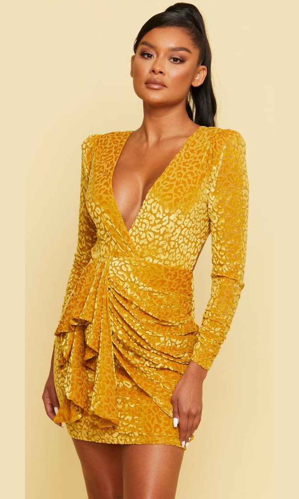 VESTIDO CORTO C7432  MOSTAZA