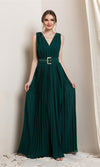 VESTIDO LARGO L21088 VERDE ESMERALDA