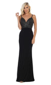 VESTIDO LARGO L1587 NEGRO