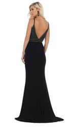 VESTIDO LARGO L1587 NEGRO