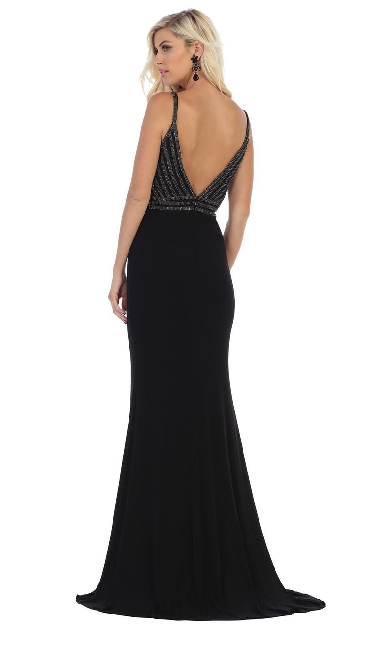 VESTIDO LARGO L1587 NEGRO