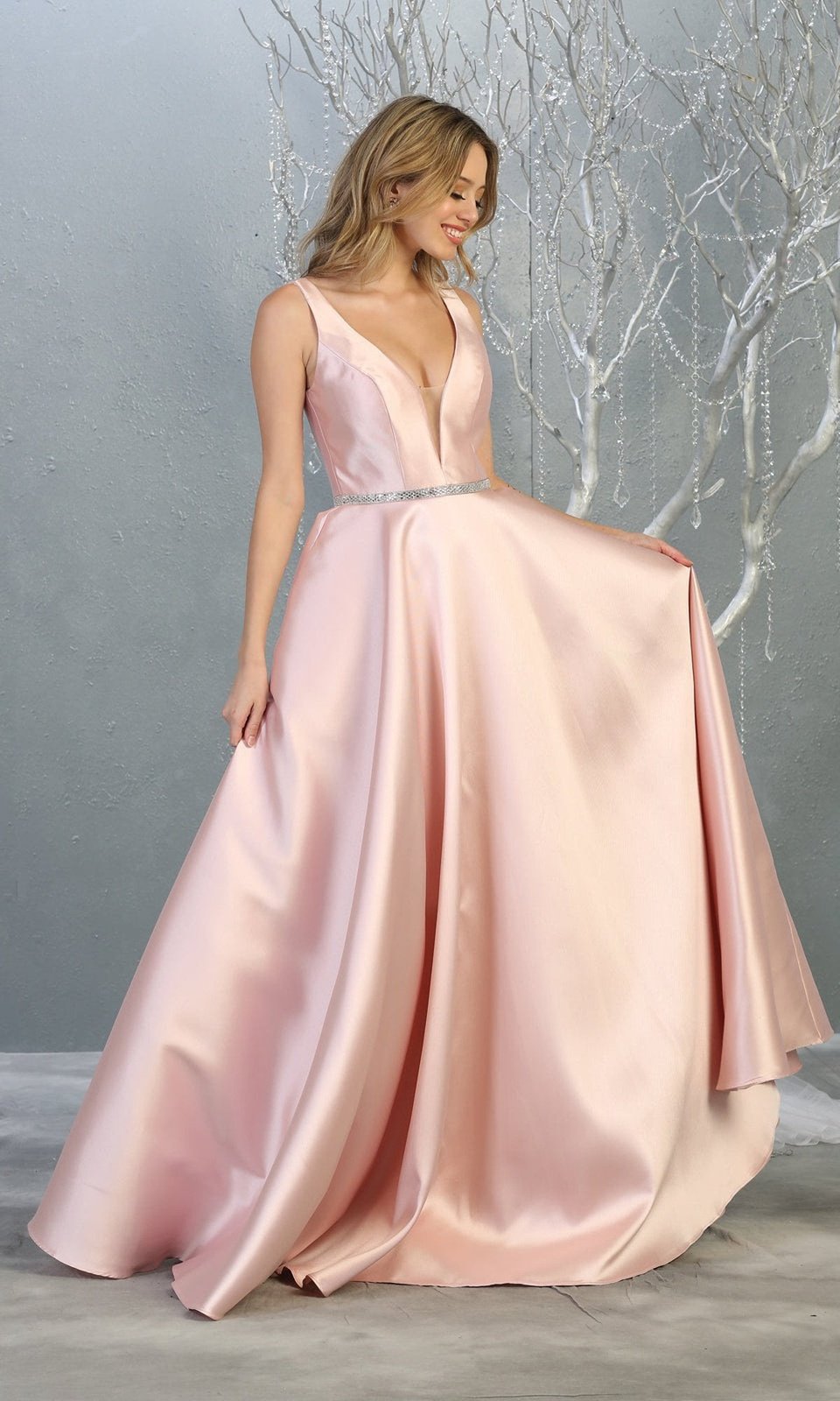 VESTIDO LARGO ANTONELLA ROSADO