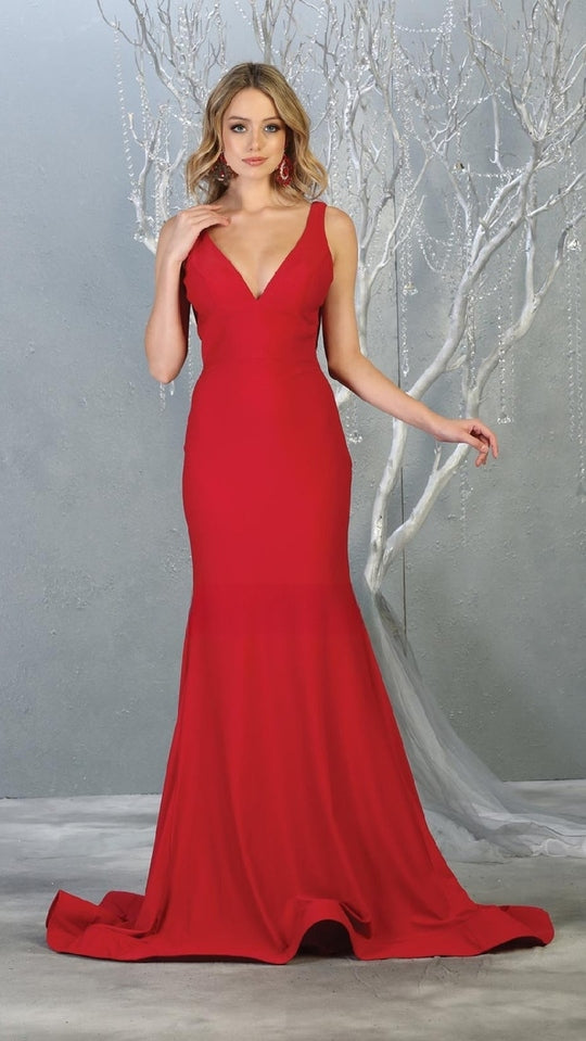 VESTIDO LARGO L1719 ROJO