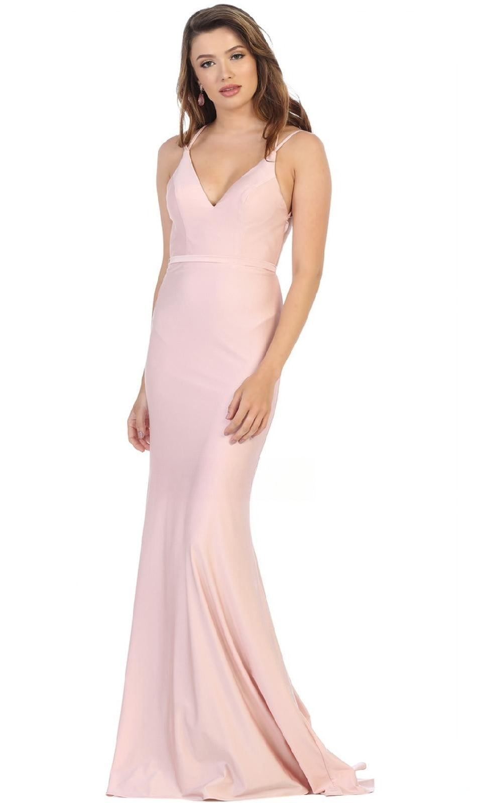 VESTIDO LARGO L1720 ROSADO