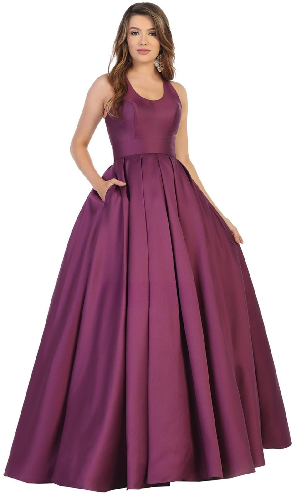 VESTIDO LARGO L1721 MORADO