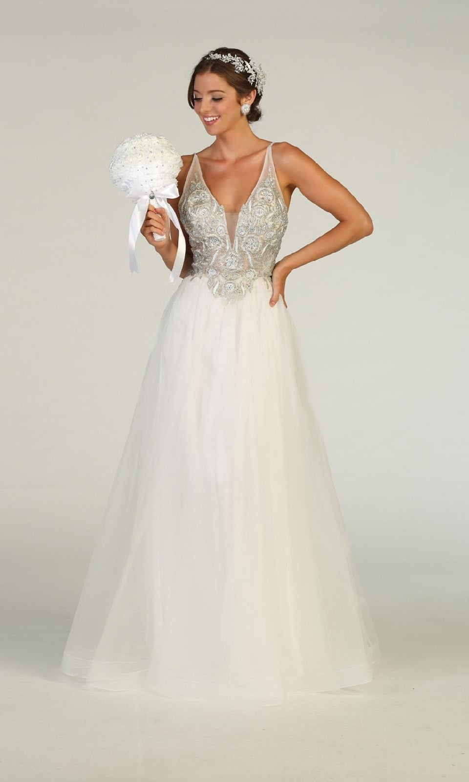 VESTIDO LARGO L1737 BLANCO INVIERNO