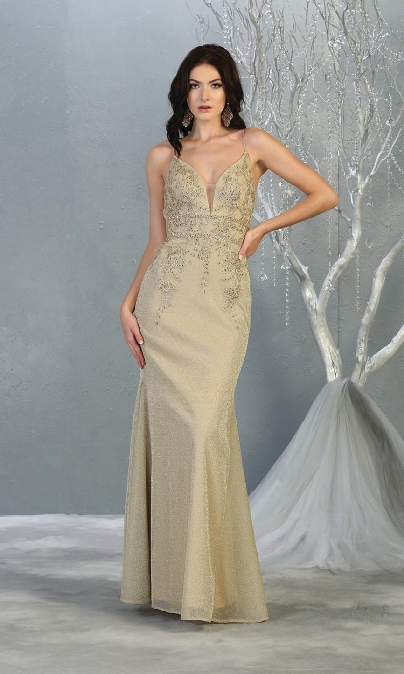 VESTIDO LARGO L1796 CHAMPAGNE