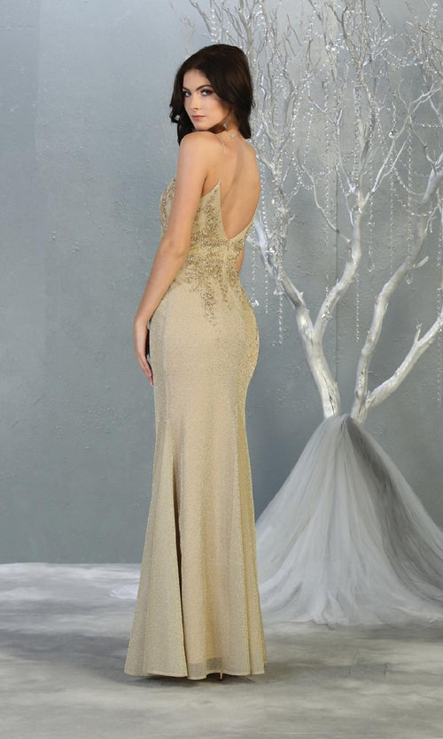 VESTIDO LARGO L1796 CHAMPAGNE