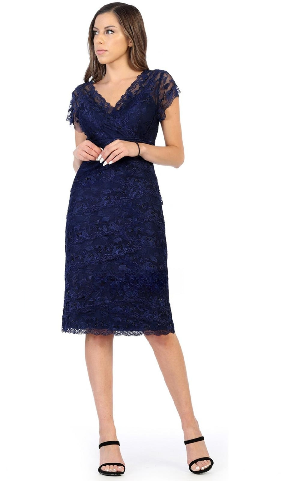 VESTIDO MEDIO M974 AZUL MARINO
