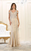 VESTIDO LARGO L7614 CHAMPAGNE