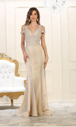 VESTIDO LARGO L7614 CHAMPAGNE