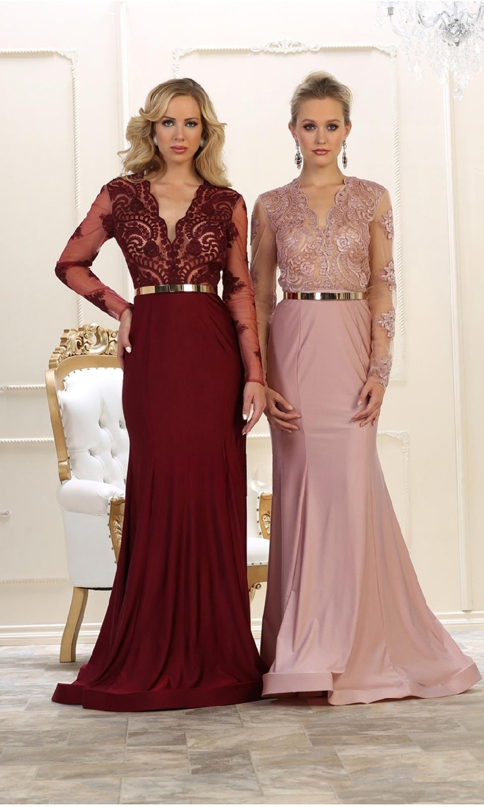 VESTIDO LARGO L7624 BURDEO