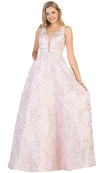 VESTIDO LARGO L7787 CHAMPAGNE