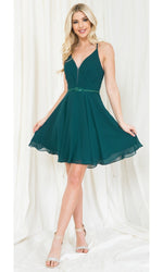 VESTIDO CORTO C027 VERDE ESMERALDA