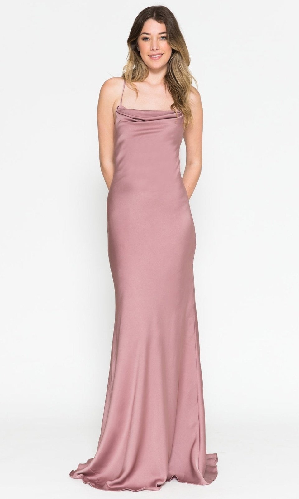 VESTIDO LARGO L6111 ROSADO