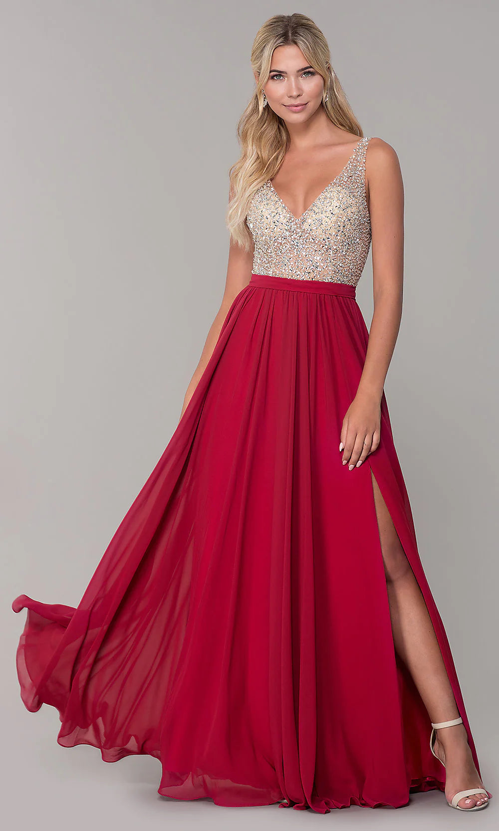 VESTIDO LARGO L2569 BURDEO