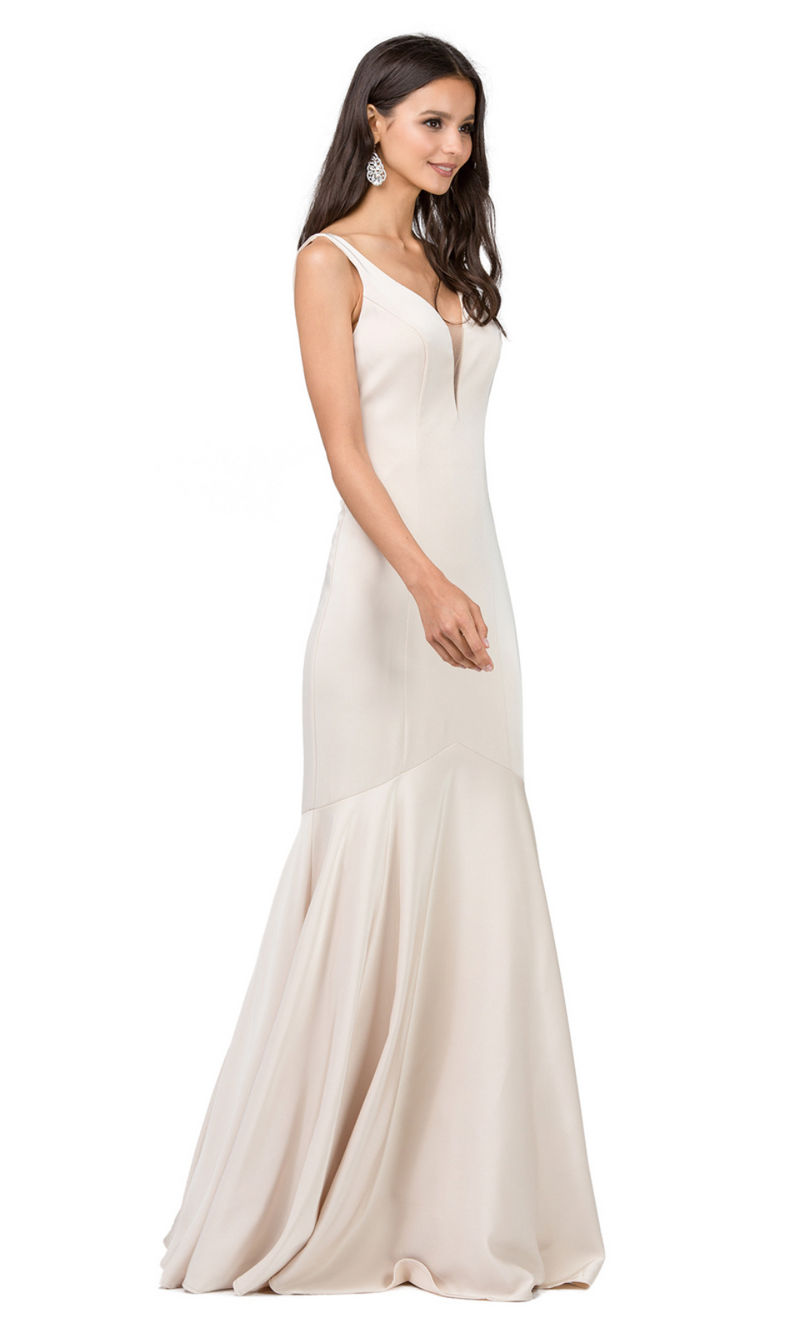 VESTIDO LARGO L2186 CHAMPAGNE