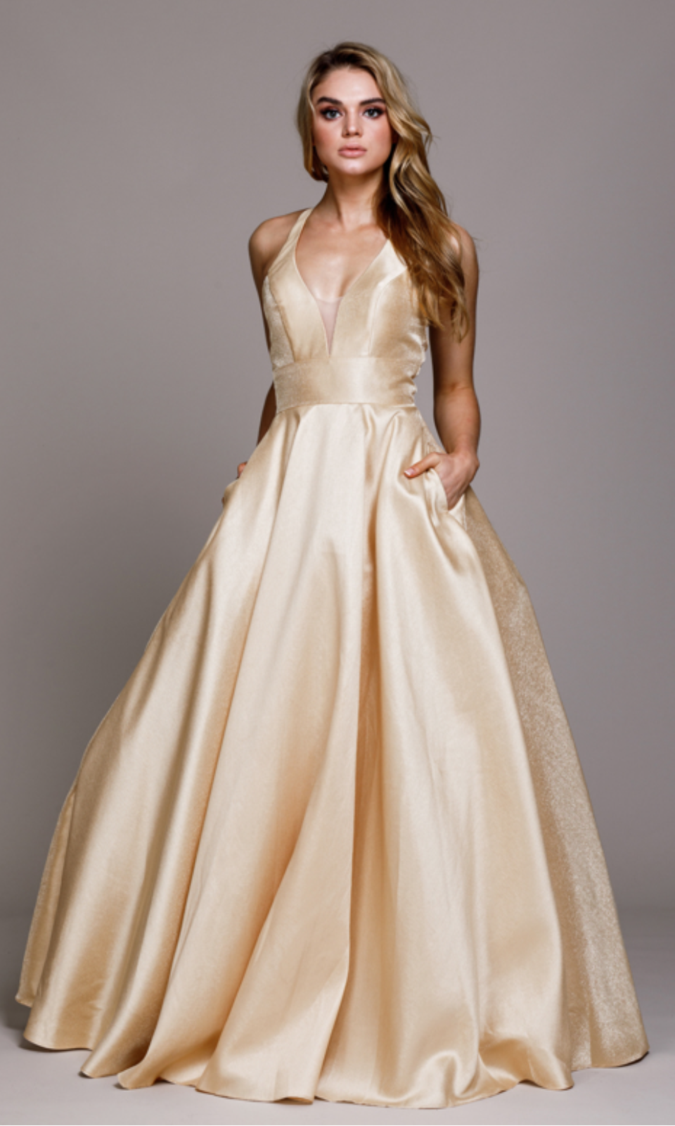 VESTIDO LARGO L926 CHAMPAGNE