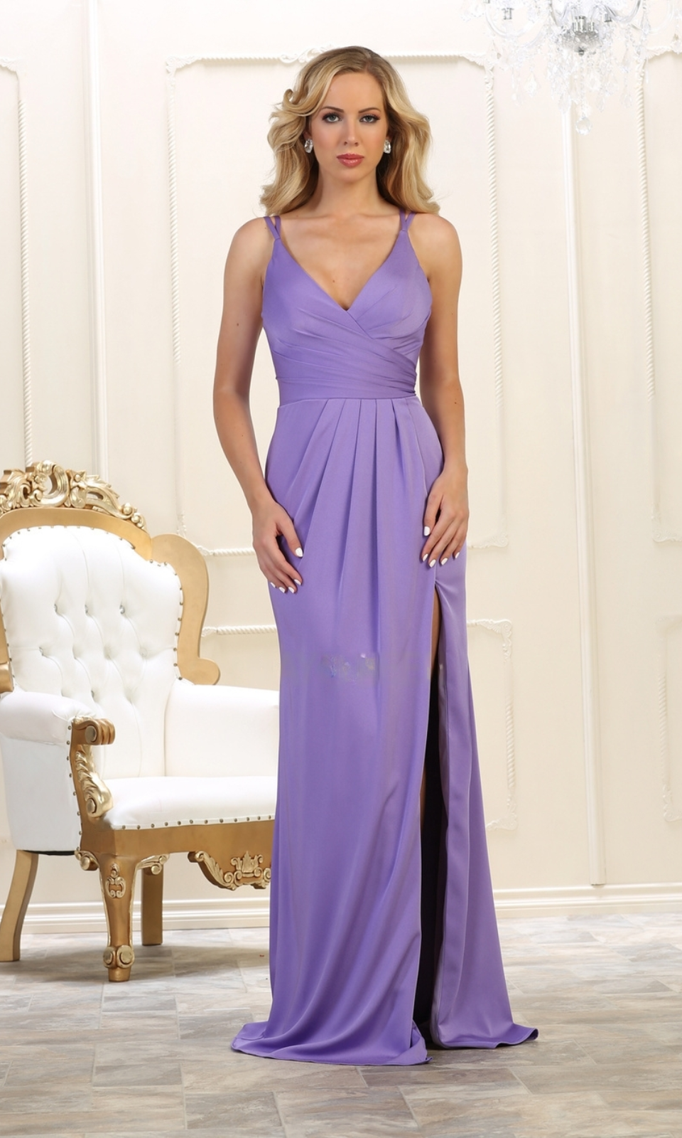 VESTIDO LARGO L1469 LILA